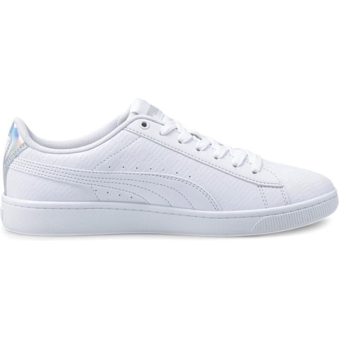 PUMA Vikky v2 Sig-Iri - Dames Sneakers - Imitatieleer - Puma White-Puma Silver - Maat 39