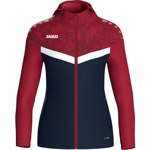 JAKO 6824D Jas Met Kap Iconic Dames - Marine/Chillrood - 36