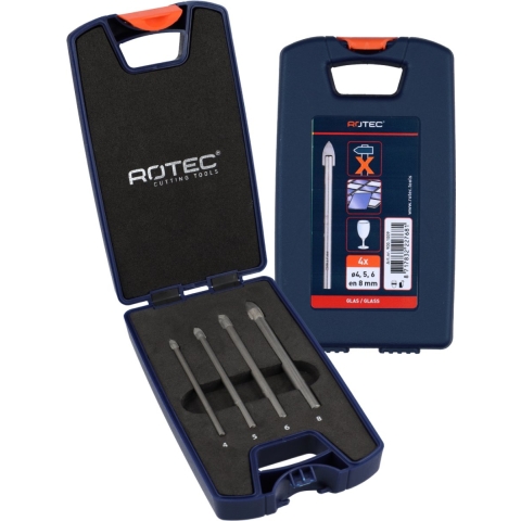 Rotec Glasboren set | 229 | 4-delig | ø4-8 - 900.1009
