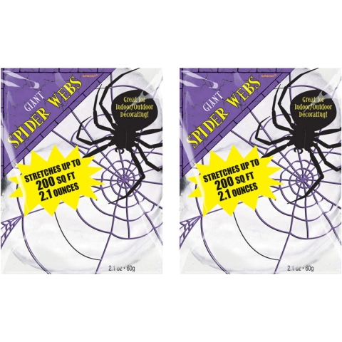 Spinnenweb - 4x - 60g - wit - halloween - decoratie - horror - versiering - spinrag -