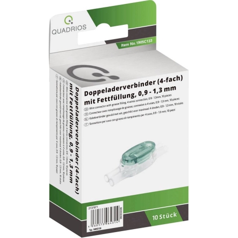 Quadrios 1905C133 Draadconnector Flexibel: 0.90-1.30 mm² Massief: 0.90-1.30 mm² Aantal polen: 4 10 stuk(s) Groen