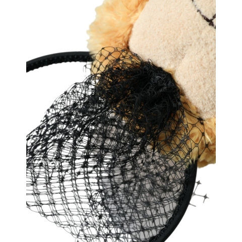 Bruine Teddybeer Gouden Kristallen Kroon Haarband Diadeem
