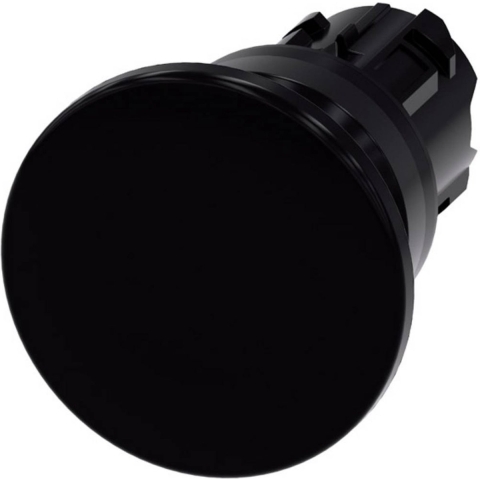 Mushroom pushbutton, 22 mm, round, plastic, black, 40 mm