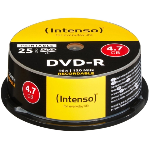 Intenso 4801154 DVD-R disc 4.7 GB 25 stuk(s) Spindel Bedrukbaar