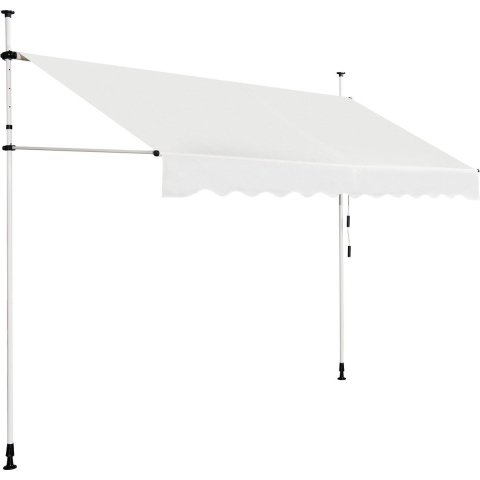 Coast Uitschuifbaar Zonnescherm met Handmatige Zwengel In Hoogte Verstelbaar 250 x 120 cm Beige