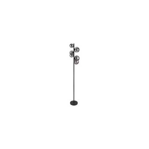 Globo Riha Vloerlamp - Zwart Metaal met Rookglas - 155 cm - 6xG9 LED