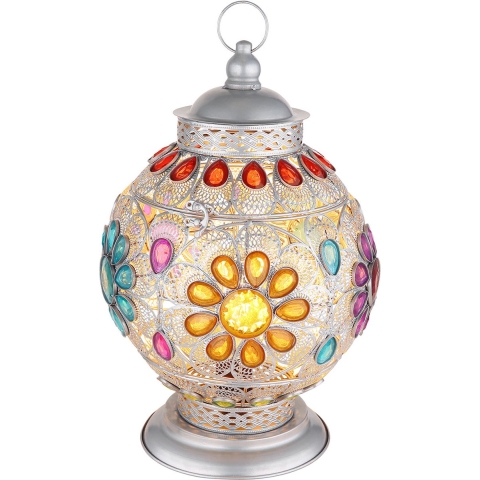 Globo tafellamp Gelasius - zilver - metaal - 27 cm - E27 fitting - 15658T