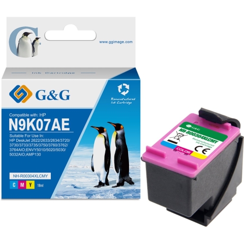 G&G 304 XL Inktcartridge Geschikt voor HP 304 304XL -Kleur - Hoge Capaciteit