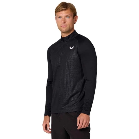 Castore Adapt 1/4 Zip Top Polyester Heren Zwarte Activewear T-Shirts