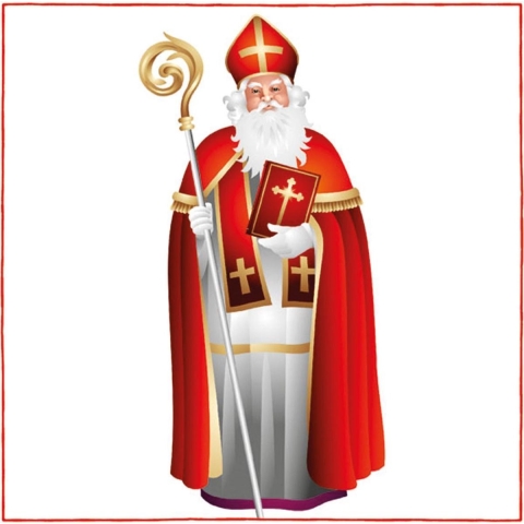 80x Tafel diner/lunch servetten 33 x 33 cm Sinterklaas feest print -