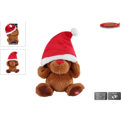 Take me Home Dansend Rendier Knuffel + Kerstmuts + Muziek