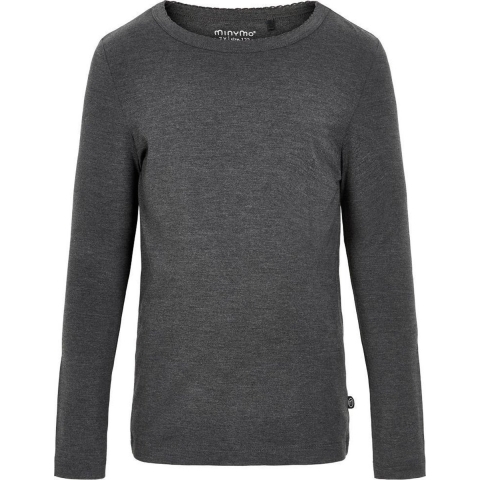 Minymo Blouse - Bamboe - Antraciet Grijs - Minymo - 5 jaar (110) - Shirts