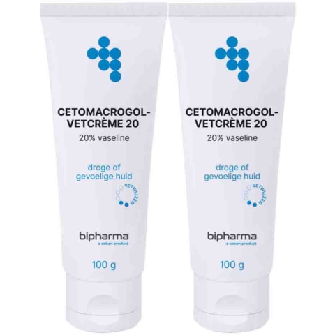 2x Bipharma Cetomacrogol-vetcreme 20% Tube Los 100 gr