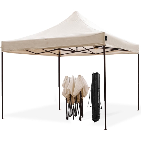 LifeGoods Tuintent Paviljoen 3x3 m opvouwbaar Beige