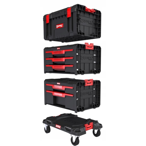 Qbrick System Pro Drawer Ladeset op Verrijdbaar Platform – 2 Ladebakken - 61 x 44 x 33 cm - Zwart