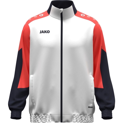 JAKO 9870 Geweven Jas Dynamic - Wit/Koraal/Marine - M