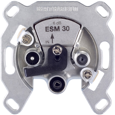 Kathrein ESM 32 Antennedoos BK, DAB+, TV, FM, Data Inbouw (in muur), Schroefbevestiging Loop-through outlet