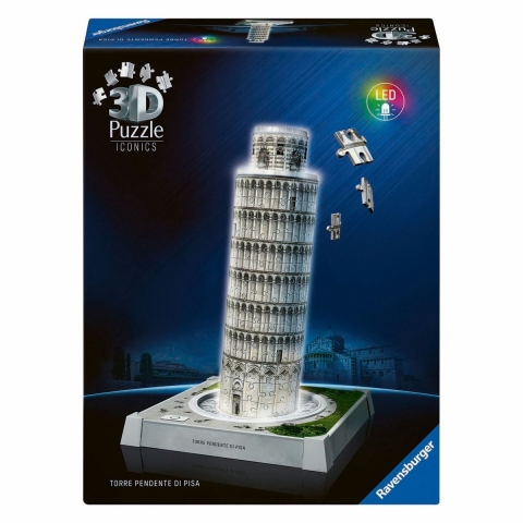 Top1Toys Ravensburger Iconics 3D puzzel toren van Pisa met licht