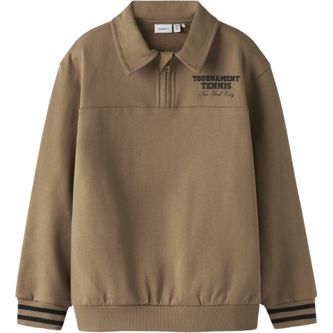 Name It Sweatshirt - Polo - NkmTrent - Geroosterd Coconut - Name It - 6 jaar (116) - Sweatshirt