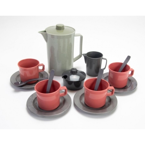 Dantoy Green Bean Coffee Set - 17 Onderdelen - Diverse aardekleu - Dantoy - OneSize - Speelgoed