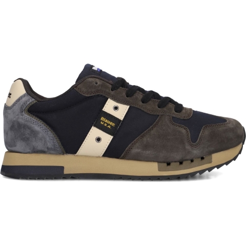 Blauer Blauw Leren Heren Sneakers