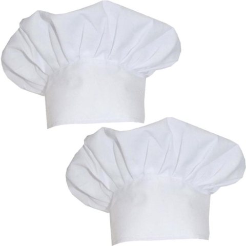 3x stuks witte koksmutsen verkleed accessoire -