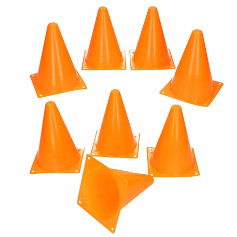 24x Sport/voetbal training pionnen oranje 17 cm -