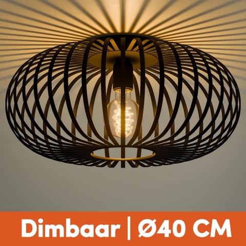 Nolt Plafondlamp - Plafonniere E27 Lamp - Industrieel - ⌀ 40cm - Zwart