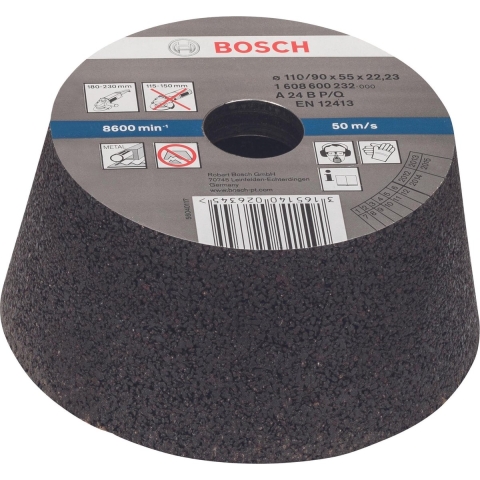Schuurkom, conisch - metaal/gietijzer 90 mm, 110 mm, 55 mm, 24 1st