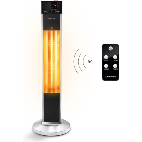 TROTEC IRS 2000 E - Terrasverwarming - 3 warmtestanden tot 2000 W - Zwart/Zilver