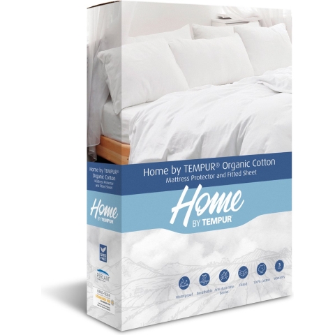 Home by TEMPUR® - Matrasbeschermer - Waterdicht - Biologisch katoen - 140 x 210 x 25 cm