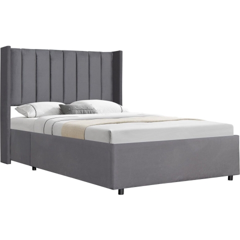 Gestoffeerd bed Savona - 200 x 120 cm - Donkergrijs - Incl. Bedlade
