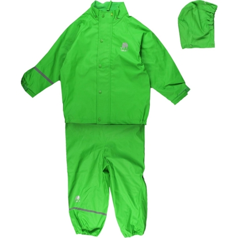 CeLaVi Regenkleding m. Bretellen - PU - Groen - CeLaVi - 90 - Regenkleding