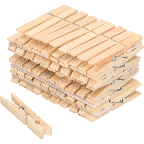 Sorex Wasknijpers - 150x - 50 stuks - hout - knijpers - metalen slagveer -