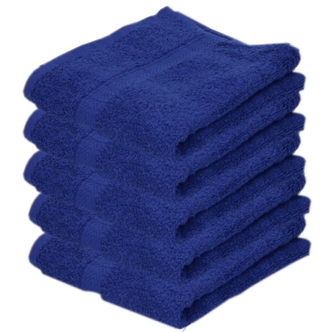 5x Luxe handdoeken blauw 50 x 90 cm 550 grams -