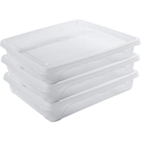 Vershoudbakje - 5x - laag - transparant - 1,5 liter - 24 x 20 x 5 cm - vershouddoosje -
