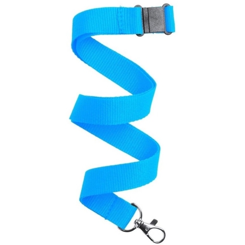 40x Keycord/lanyard licht blauw met sleutelhanger 50 cm -