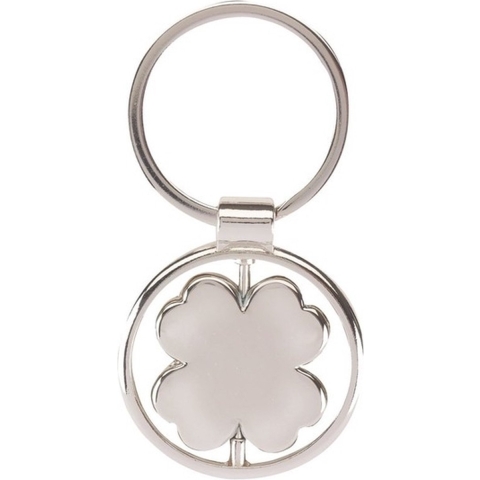 20x Sleutelhanger met draaibaar klavertje vier 3,5 cm -