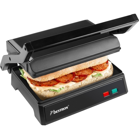 Bestron APM124BL - Contactgrill - 1000W - 22,5x14cm - Zwartmat