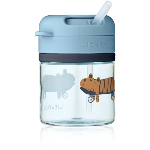 Liewood Beker m. Rietje - Pavia - 280 ml - Fun/Strand Blue - Liewood - OneSize - Beker