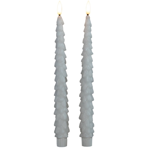 Anna's Collection LED kerstboom dinerkaarsen - 2x st - wit - 27 cm - met afstandsbediening -