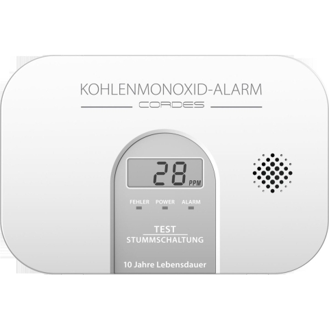 Cordes Haussicherheit CC-4100 Koolmonoxidemelder werkt op batterijen Detectie van Koolmonoxide