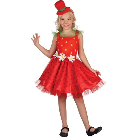 Rubies Verkleedkleren - Strawberry Kiss - Rubies - 5-7 jaar (110-122) - Kostuum