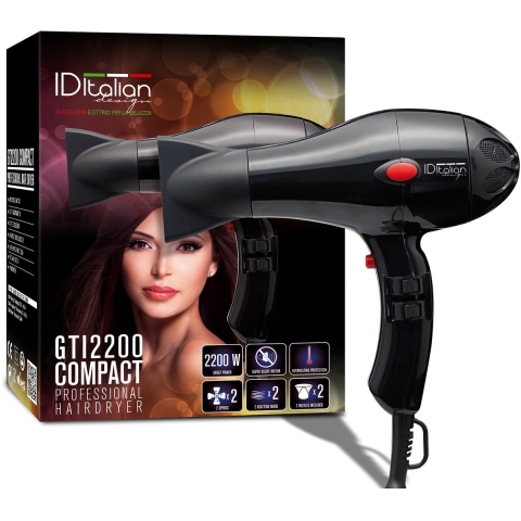 Italian Design GTI 2000 Compact Haardroger | zwart