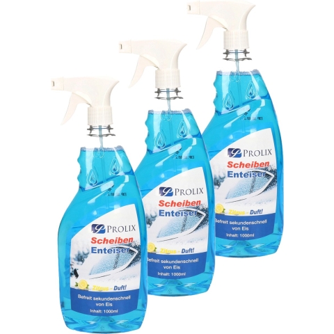 Ruitenontdooier spray - 3x - voor auto - 1L - antivries sprays - winter/vorst -