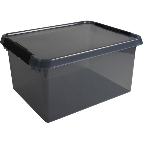 Sunware Comfort Line Opbergbox 36L 50x40x26 cm Transparant/Antraciet