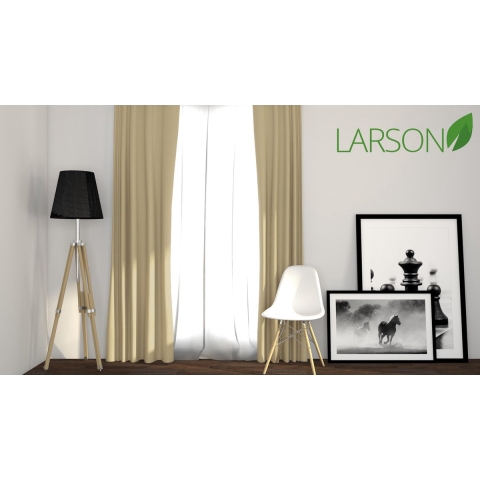 Larson - Luxe hotel verduisteringsgordijn - met ringen - 3m x 2,5m - Licht taupe