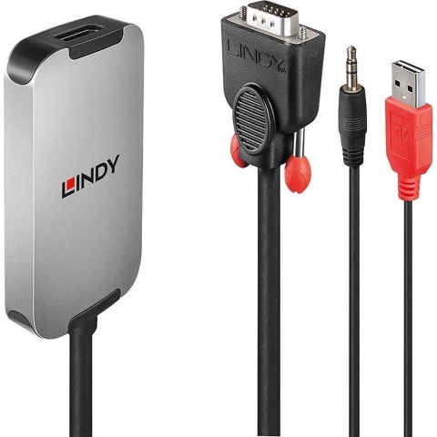 LINDY AV Converter 38296 [Jackplug, USB, VGA - DisplayPort] 1920 x 1080 Pixel