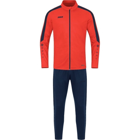 JAKO M9123K Trainingspak Polyester Power Kids - Flame/Marine - 164