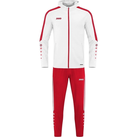 JAKO M9623 Polyesterpak Power - Wit/Rood - M